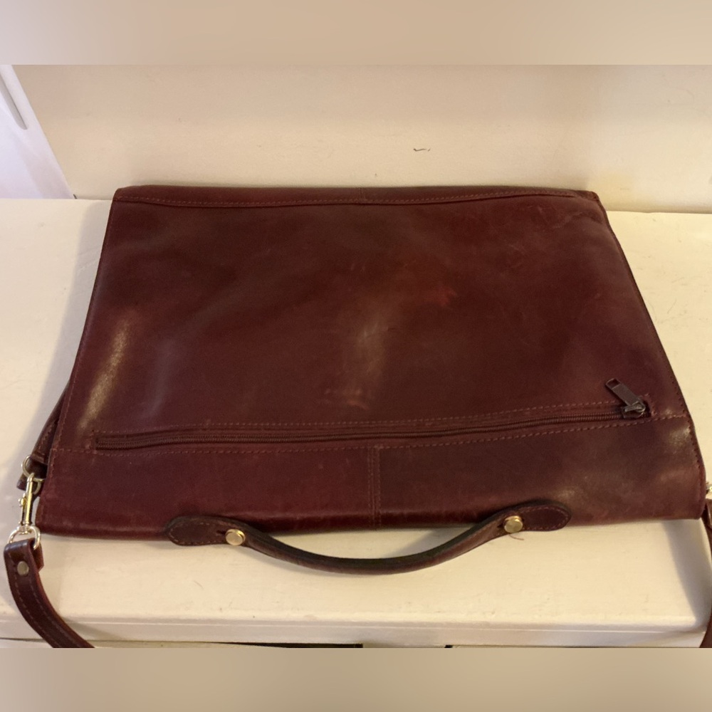 💎 Rare Vintage Renwick Oxblood Italian Leather Bag - Picture 13 of 16